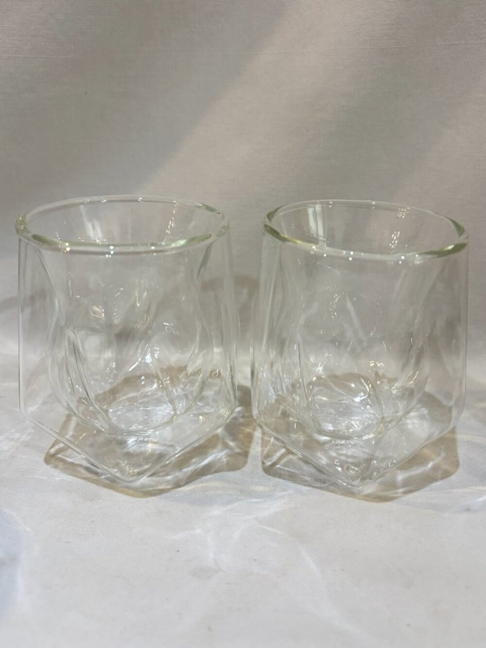 Pair of Viski Glass Double Walled Aerating Whiskey Taster Snifter